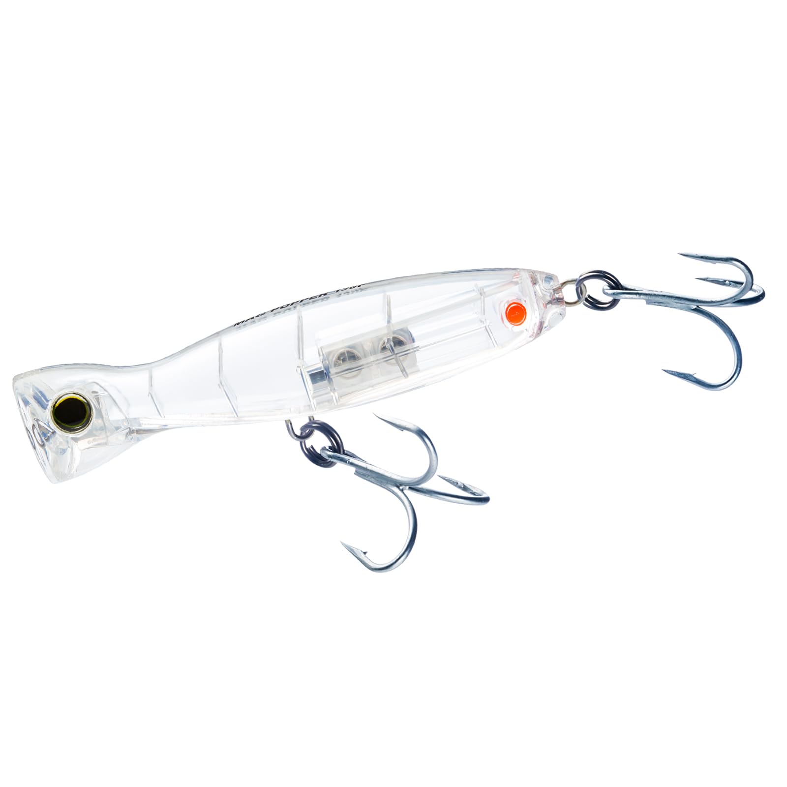Duel YO-Zuri Mug Popper clear center of gravity front view for long casts