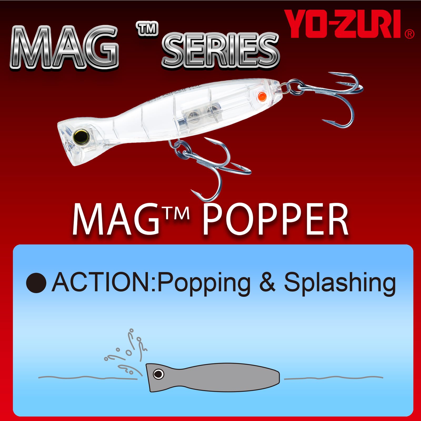 Duel YO-Zuri Mug Popper ring and hook detail built for saltwater use