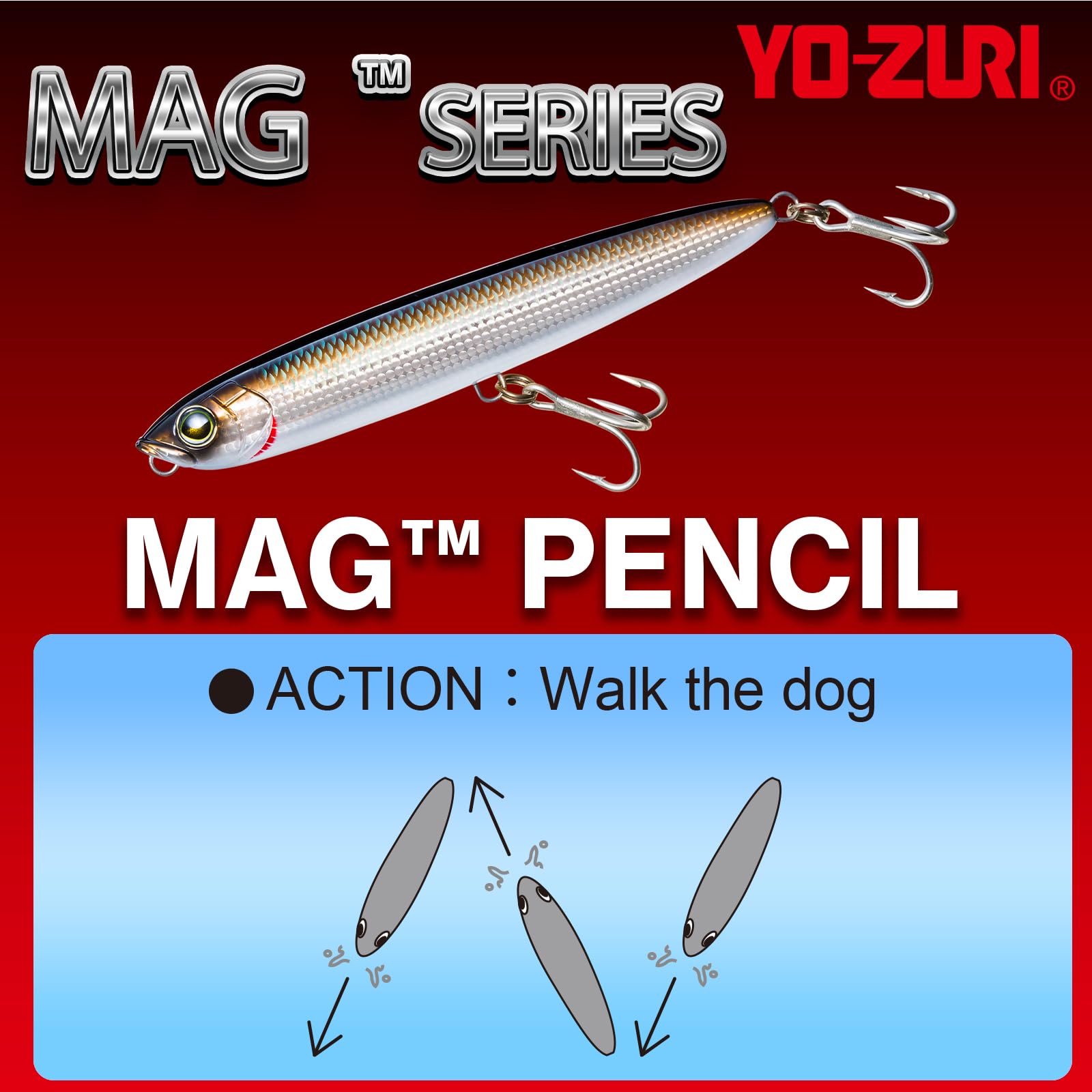 Duel YO-ZURI floating lure in water illustrates buoyant action for long casts.