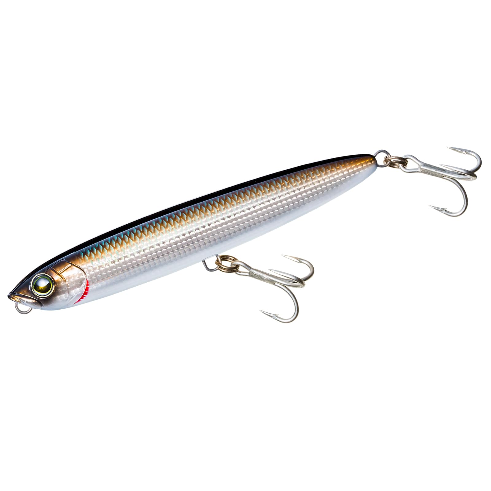 Duel YO-ZURI floating lure top view highlights pencil color for versatile casting.