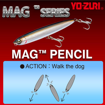 Duel YO-ZURI yellow floating lure in packaging showing MAG BULLET gravity tech.