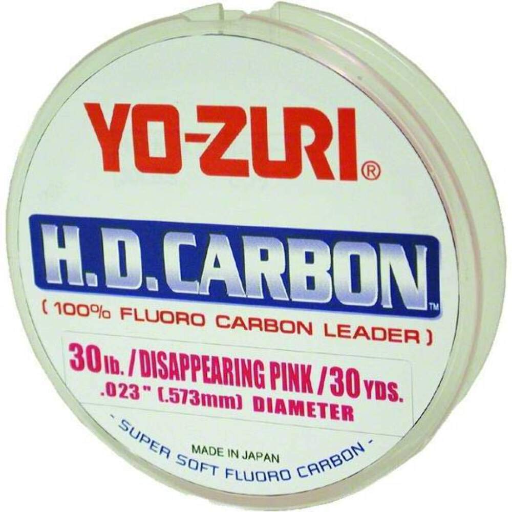 Yo-Zuri HD fluorocarbon leader stays invisible until wear, reducing visibility to fish.