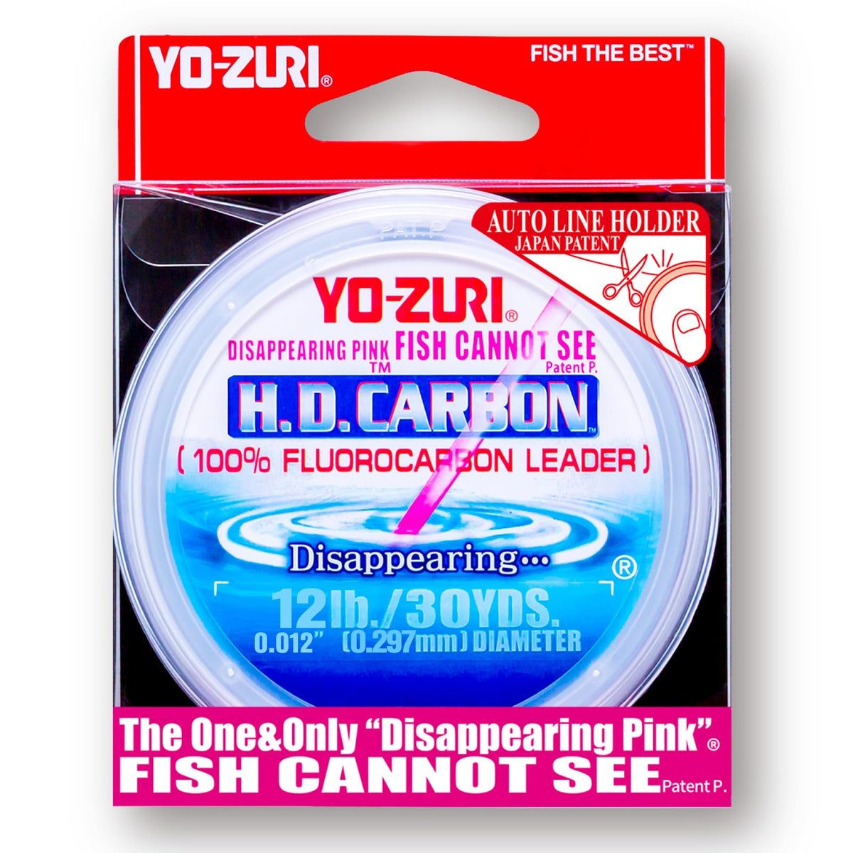 Duel Yo-Zuri HD leader in pink tint offers near invisibility in water.