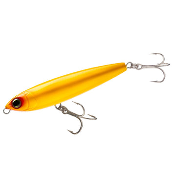 Duel Yo-Zuri Hydro Pencil yellow front view highlighting topwater action for inshore bites.