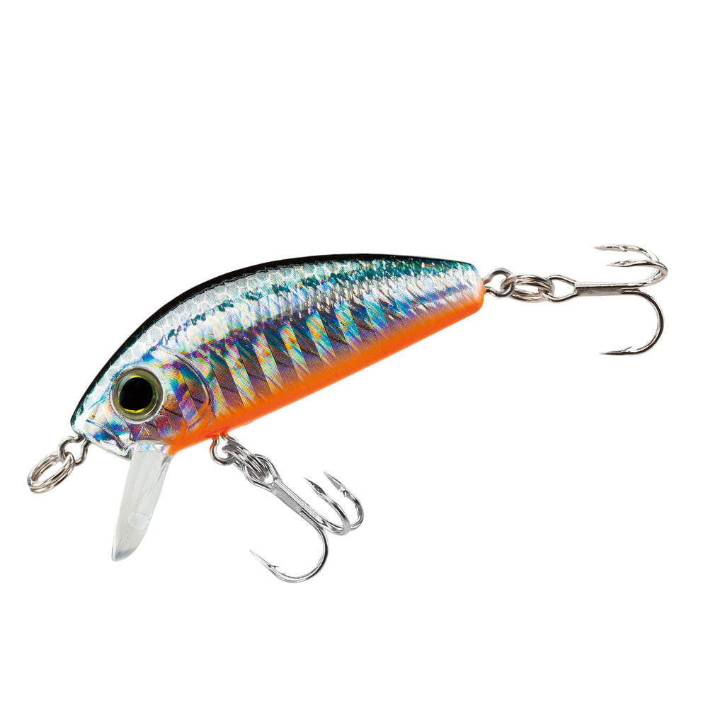 Duel Yo-Zuri L Minnow 66mm green-silver-orange body ideal for suspended fish.