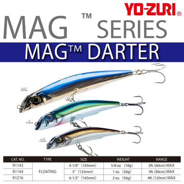 Duel Yo-Zuri Mag Darter ghost black side view emphasizes darting action.