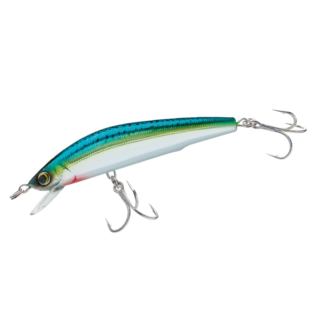 Duel Yo-Zuri Mag Minnow with holographic green mackerel finish attracts predatory fish.