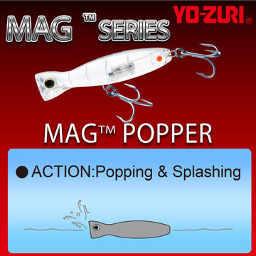 Duel Yo-Zuri Mag Popper weight transfer system enabling longer casts.