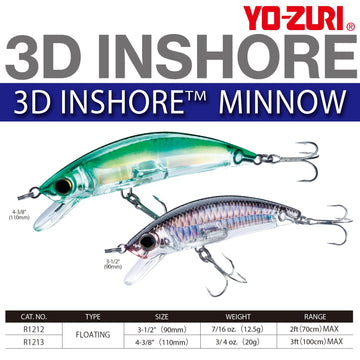 Duel Yo-Zuri patented 3D prism center enhances water-time visibility.