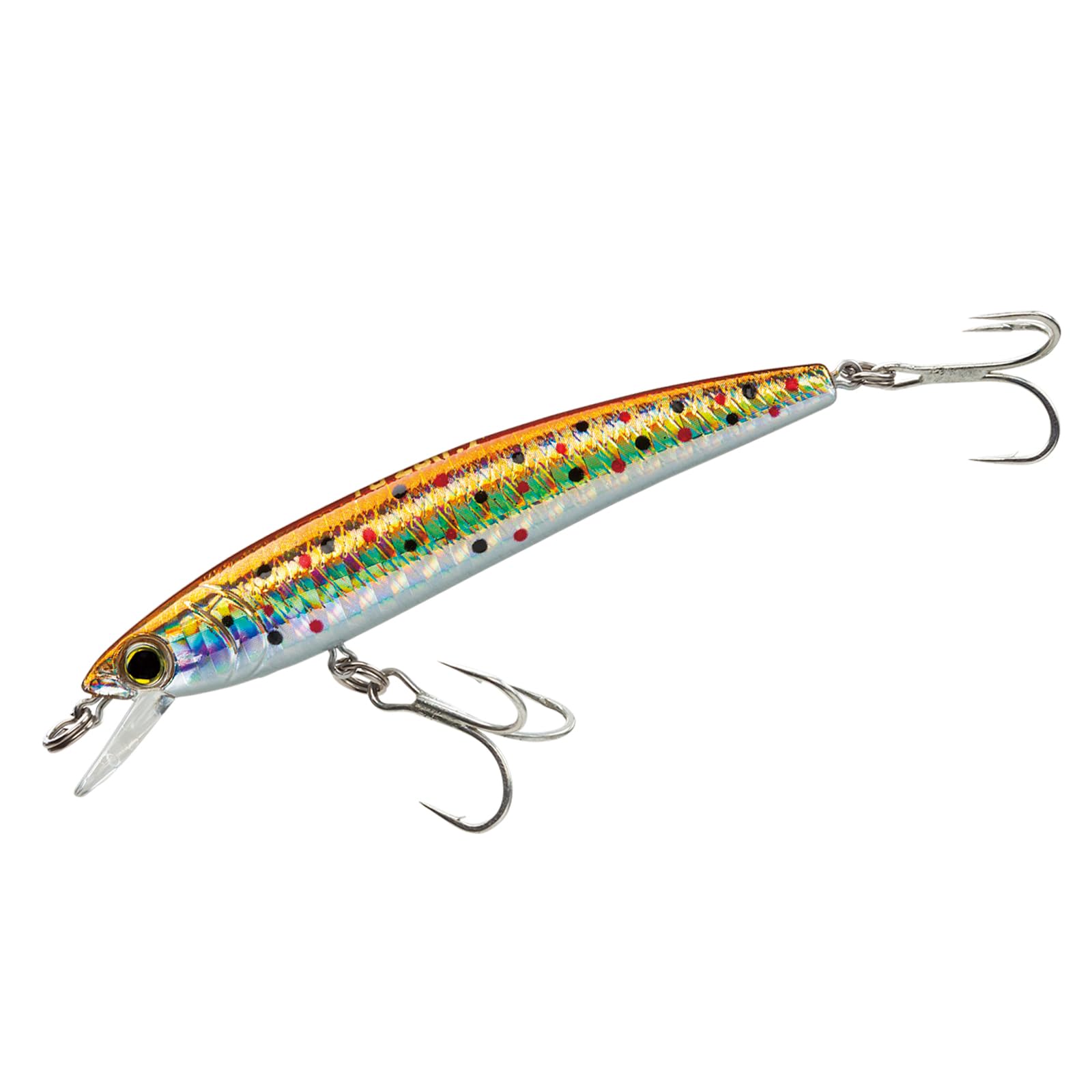 Duel Yo-Zuri Pins Minnow Floating Diver lure in brown trout color for versatile casting.