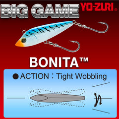 Duel Bonita S 170mm pink lure with stainless hooks and hardware for durability.