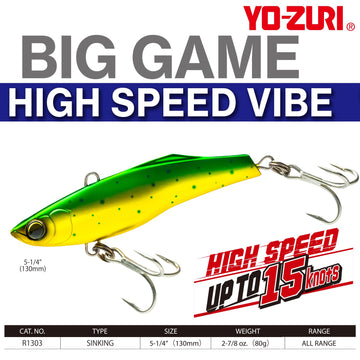 Yo-Zuri R1303-CBN High Speed Vibe Bonita with patented color-change technology attracting game fish