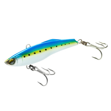Duel Yo-Zuri R1303-CIW high speed vibe front view shows chrome sardine finish for lifelike appeal.