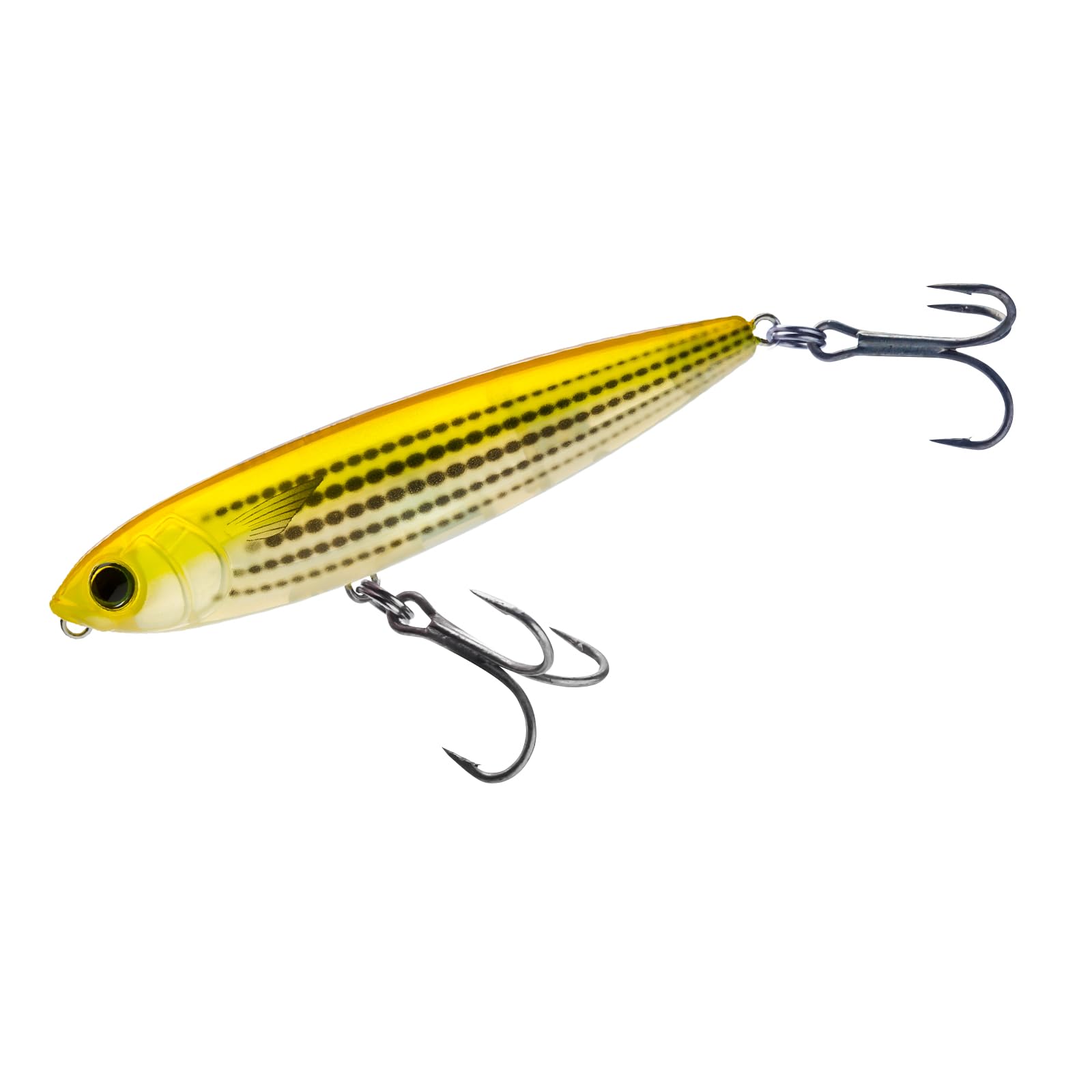 Duel Yo-Zuri R1350 TopKnock Pencil front view highlights Yellow Mullet color for long casts