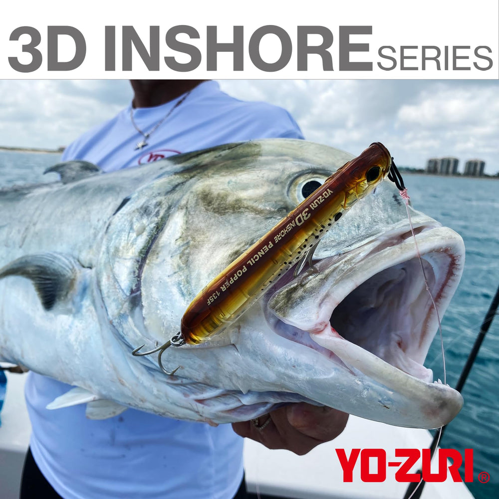 Yo-Zuri 3D Inshore Fingerling prism paint finish resists chipping for long-lasting lure appeal.