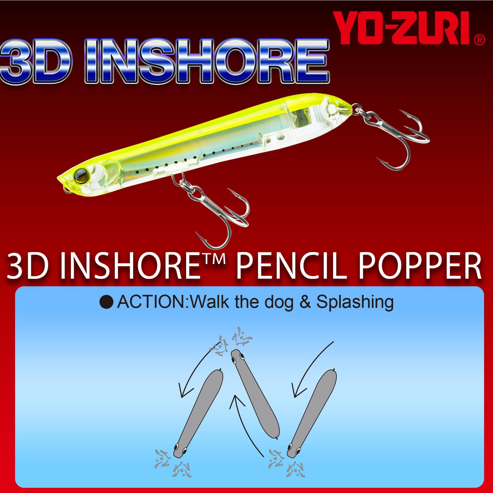 Duel Yo-Zuri R1433-GHIW 3D prism finish resists chipping in saltwater.