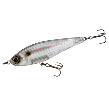 Yo-Zuri R1447 Prism Ghost Shad front view highlights the 3D prism finish for added reflection.