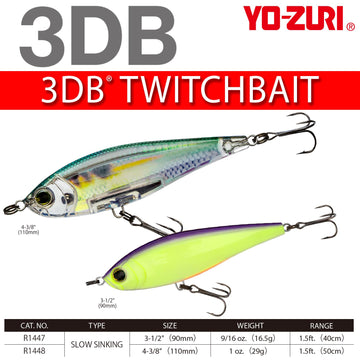 Yo-Zuri R1447 displays seductive wobble during straight retrieve for lure action.