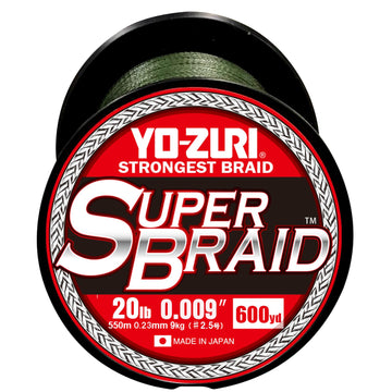 Duel Yo-Zuri Superbraid 600 yd dark green spool closeup for smooth casting