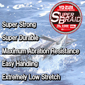 Closeup of the silicone coating on Yo-Zuri Superbraid showing reduced friction.