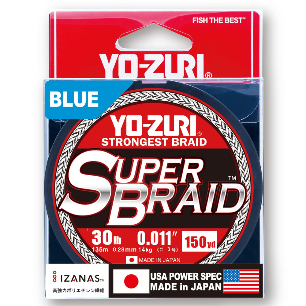 Duel Yo-Zuri Super Braid blue spool enhances visibility for clear water.