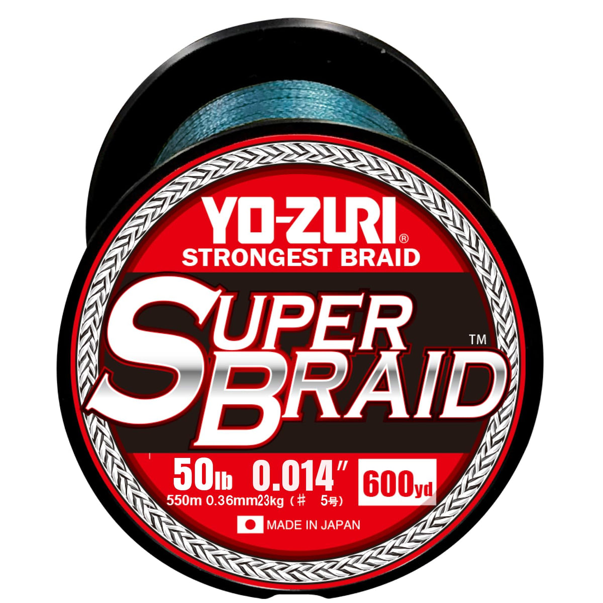 Yo-Zuri Superbraid blue 600 yd braid, 50 lb test, smooth and strong for stealth casts.