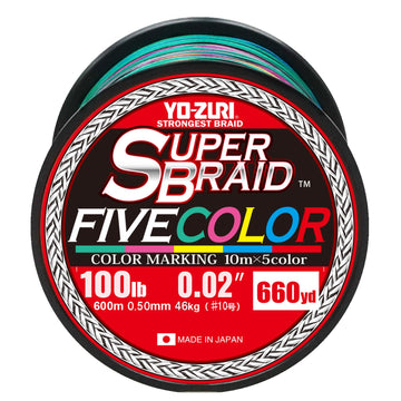 Duel Yo-Zuri Superbraid on a spool, smooth construction for strong casting.