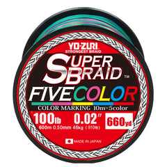 Duel Yo-Zuri Superbraid on a spool, smooth construction for strong casting.