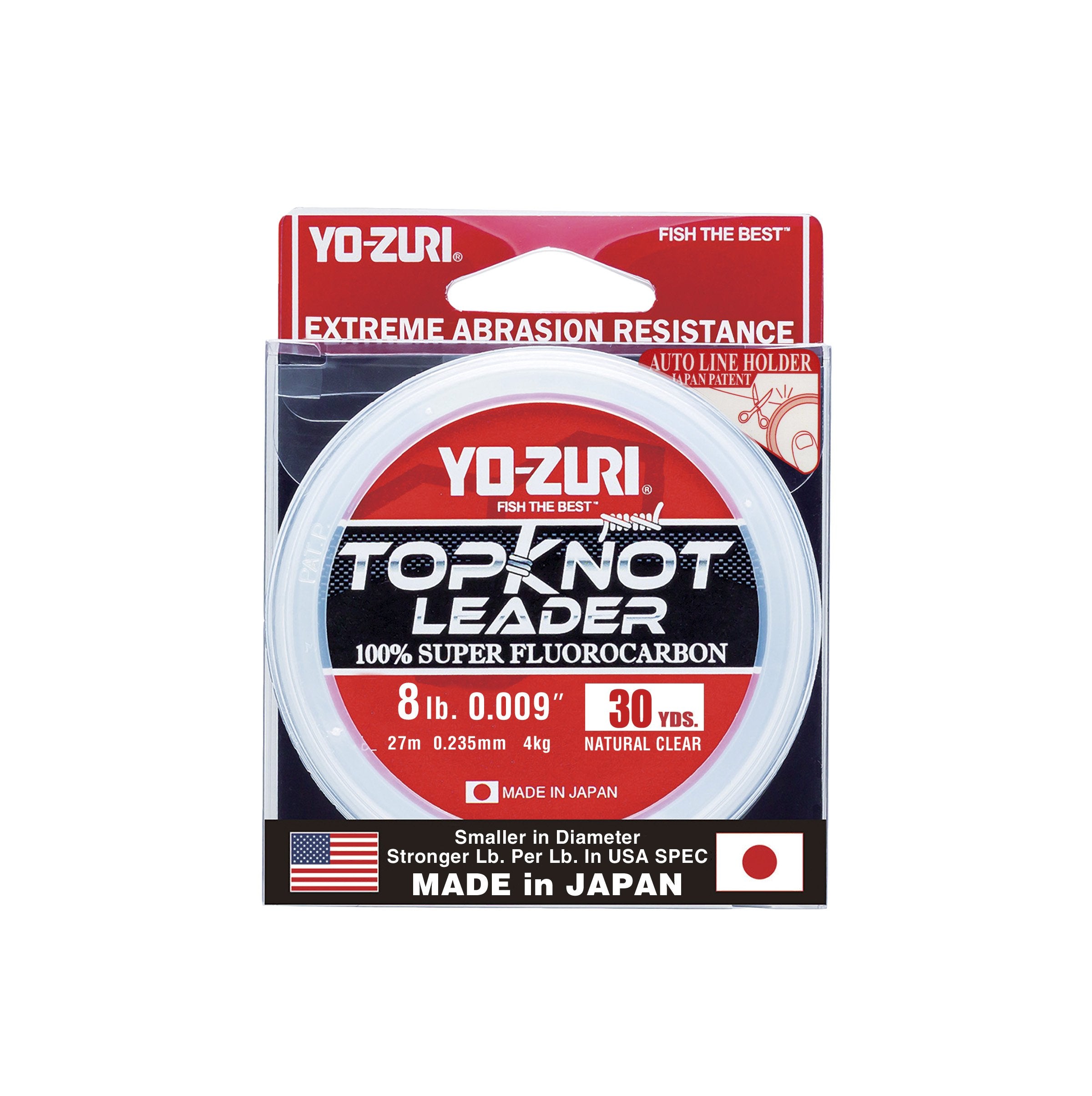 Duel Yo-Zuri Topknot 30 yd sinking leader in natural clear improves stealth around structure.