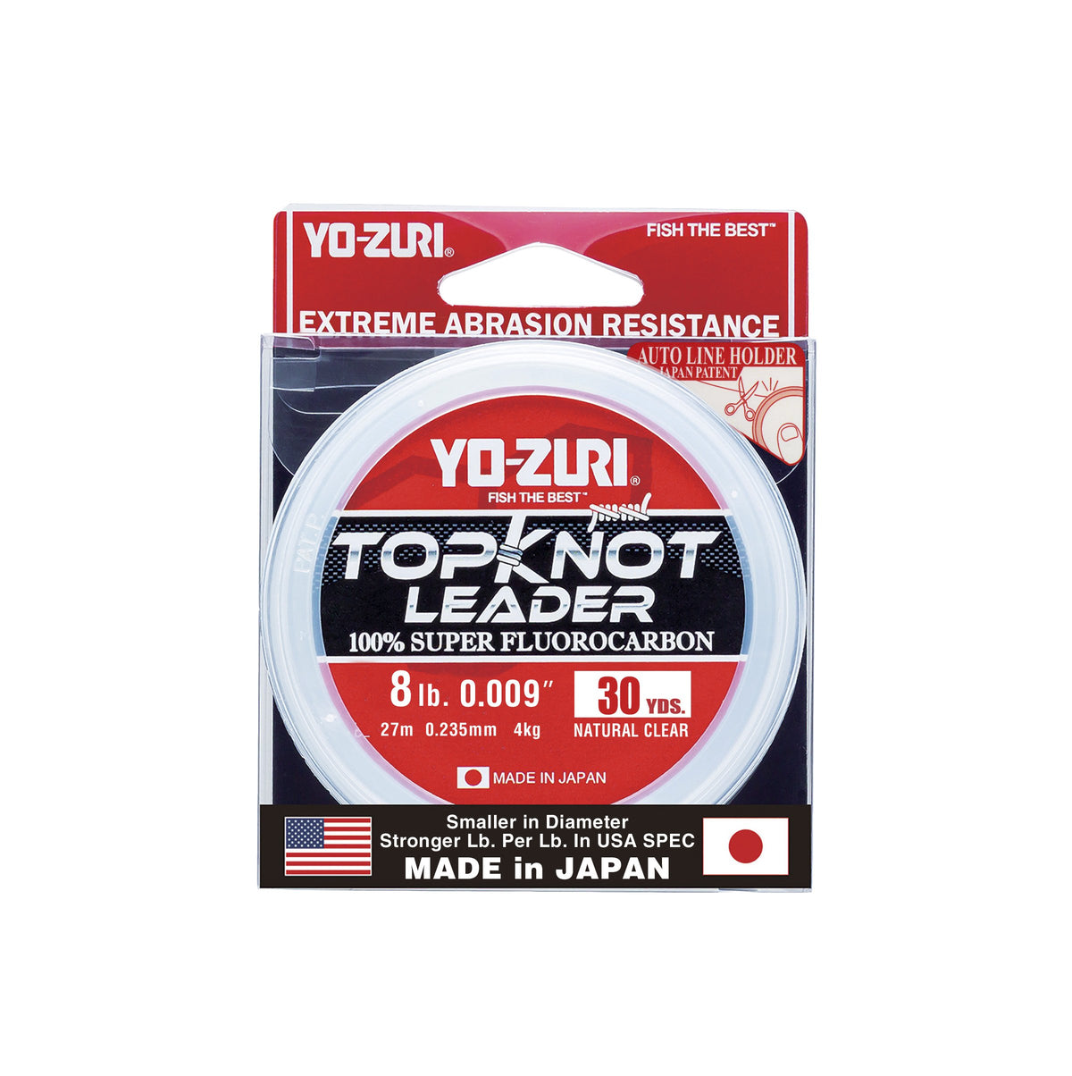 Duel Yo-Zuri Topknot 30 yd sinking leader in natural clear improves stealth around structure.