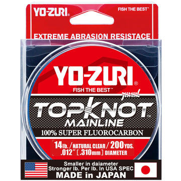 Duel Yo-Zuri TopKnot mainline 200yd spool showing clear fluorocarbon for stealthy casts