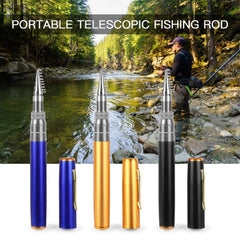 Duirubeo pen fishing pole and reel combo, portable for on-the-go fishing.