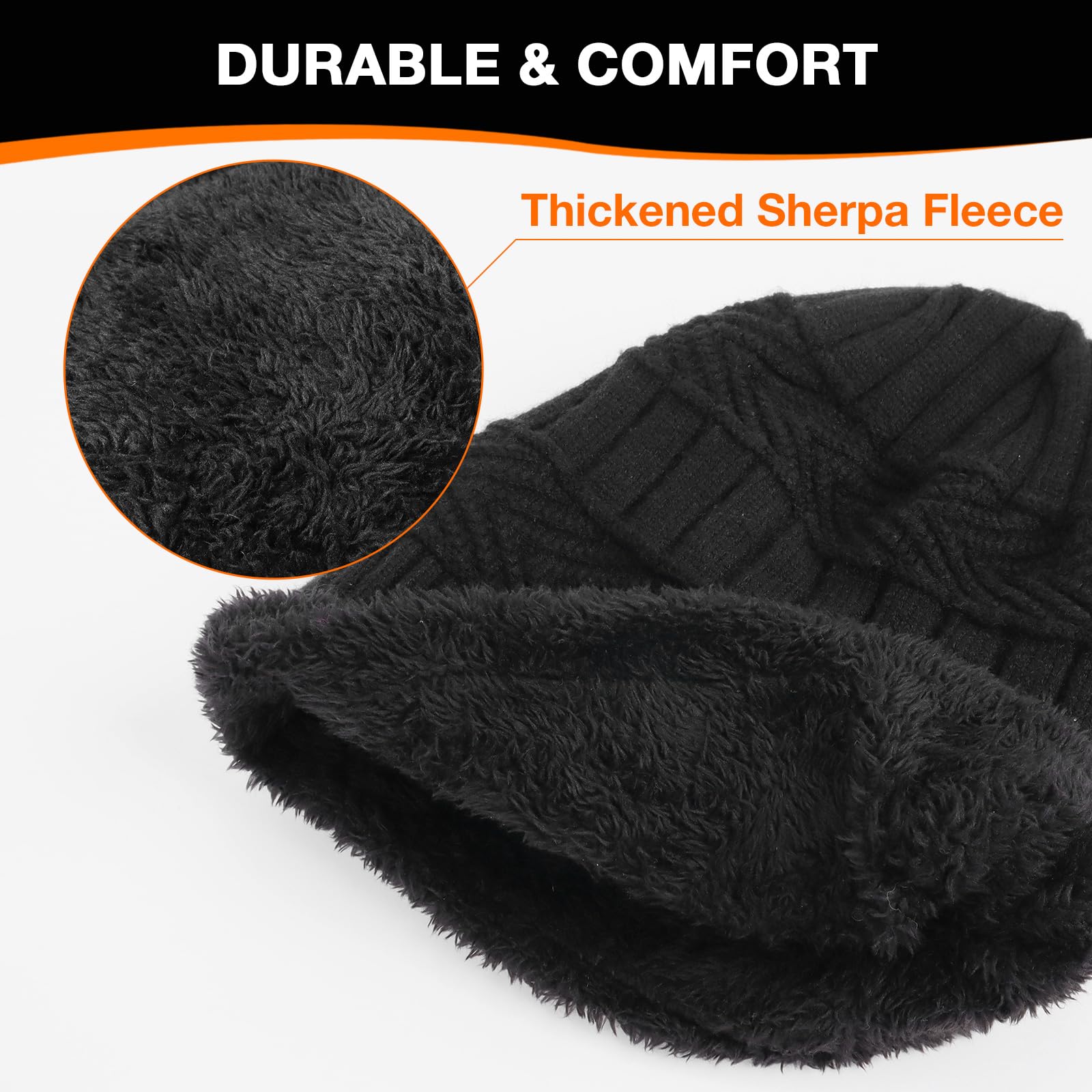 DUKUSEEK heated beanie worn on head during winter for reliable warmth