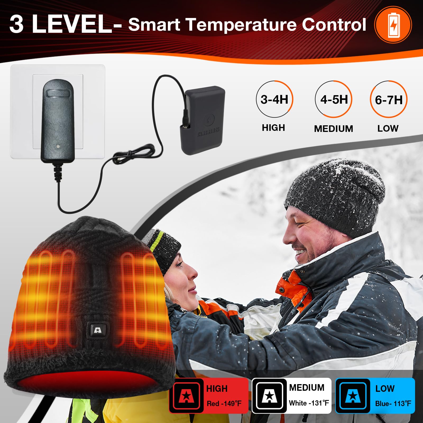 DUKUSEEK heated beanie unisex fit suitable for both men and women
