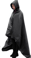 DUKUSEEK hooded stadium blanket shown with hood for rain protection during outdoor events