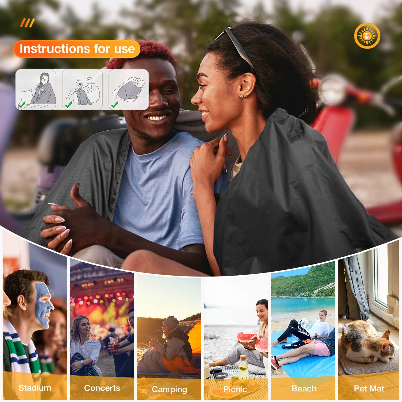 DUKUSEEK machine-washable blanket after outdoor use for easy cleaning