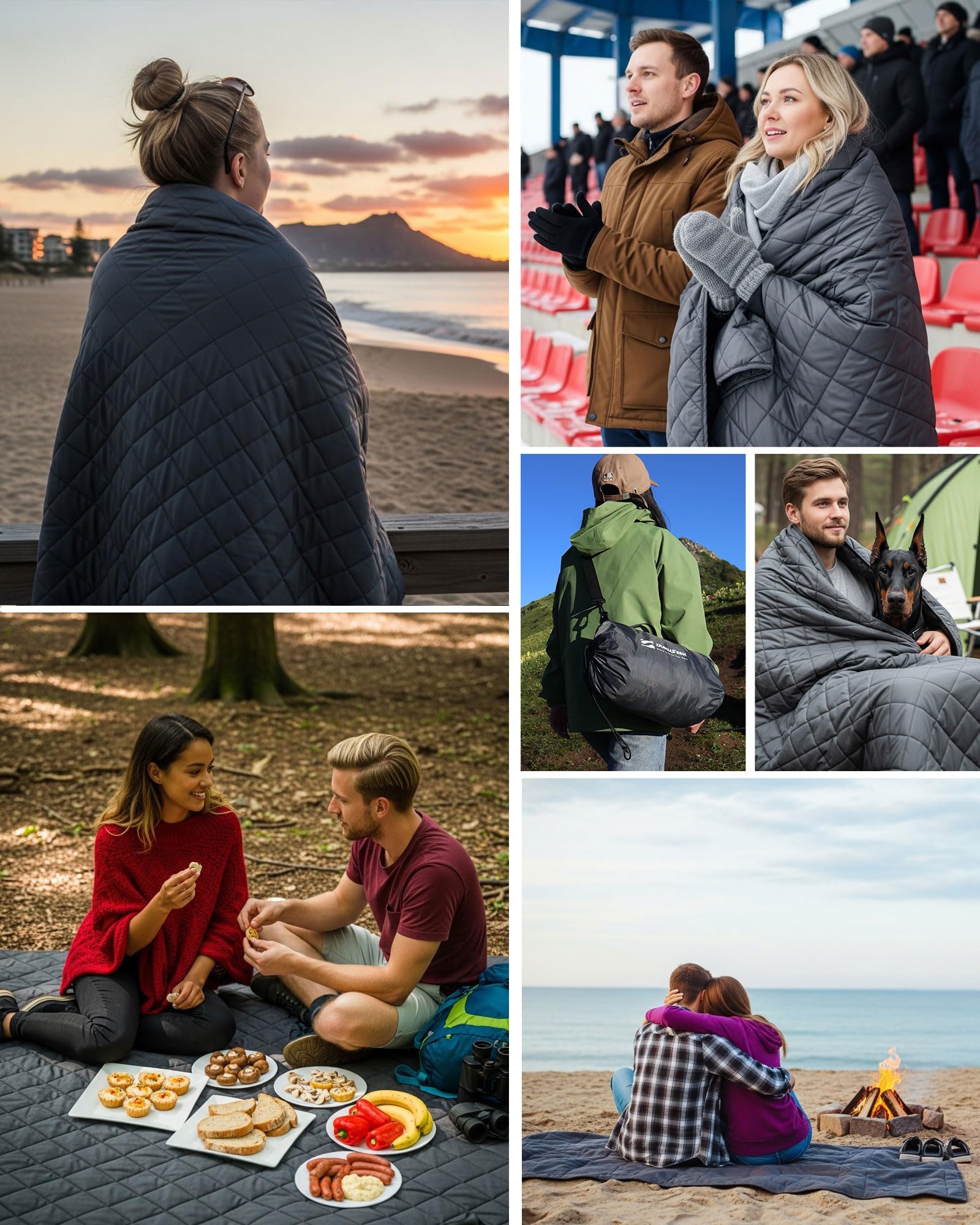 DUKUSEEK camping and picnic use on grassy field.