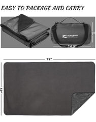 DUKUSEEK waterproof outdoor blanket highlighting PU3000 windproof layer for wet-weather comfort