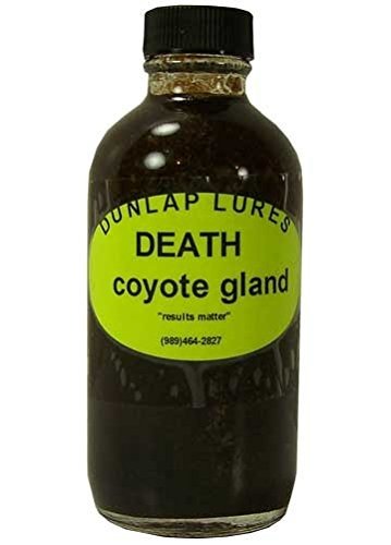 Dunlap's Death Coyote Gland Lure enhances flat set attraction for wary coyotes.
