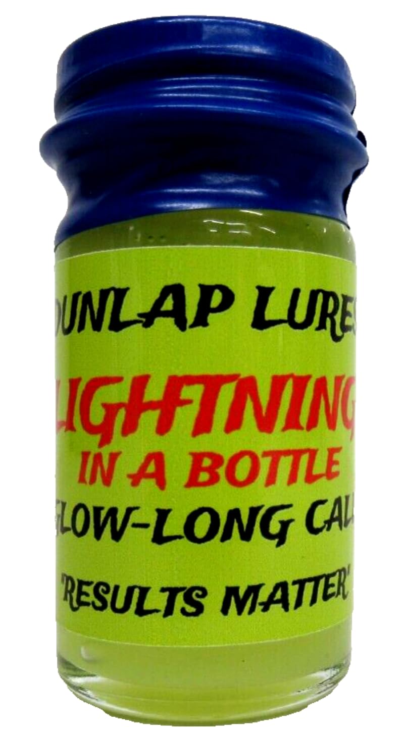 Dunlap's Lightning in a Bottle lure glows on a tree for enhanced nighttime visibility.