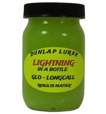 Dunlap's Lightning in a Bottle Lure glows in the dark for nighttime attraction.