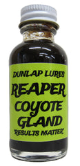 Dunlap's Reaper Coyote Gland Lure bottle—potent attractant for coyotes during hunts