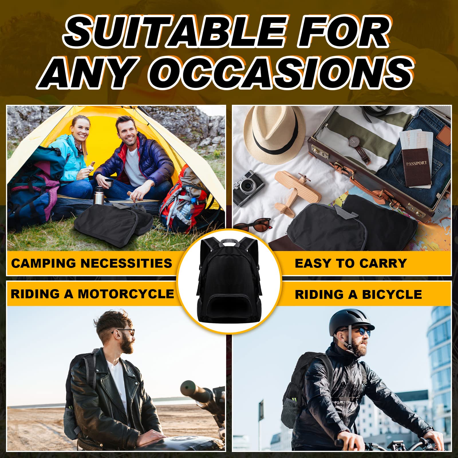 Dunzy backpack versatile for hiking, camping, shopping, and commuting.