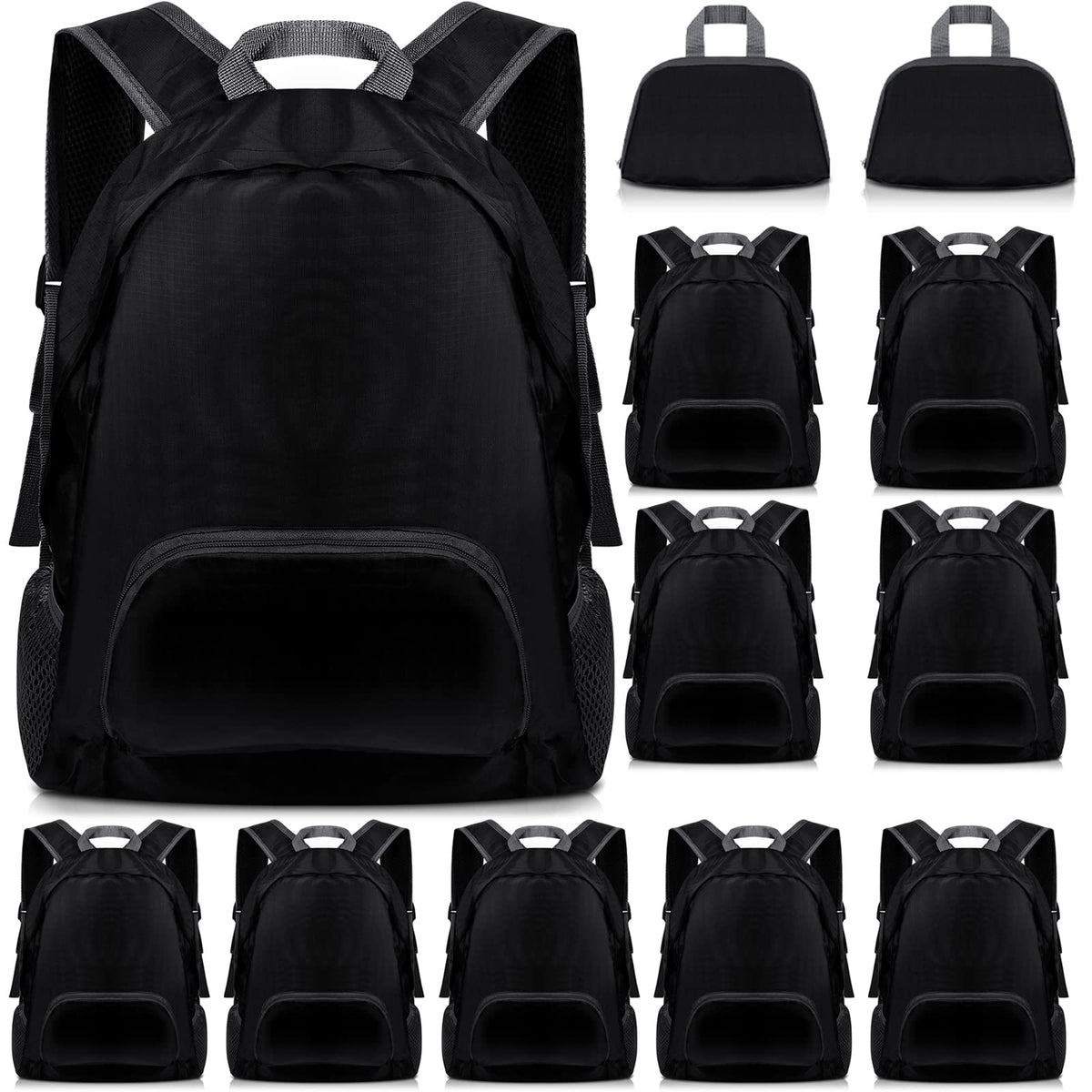 Dunzy foldable backpack folded compact for easy travel storage.