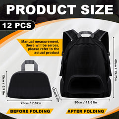 Dunzy foldable backpack unfolded shows large 30x16x40 cm capacity.