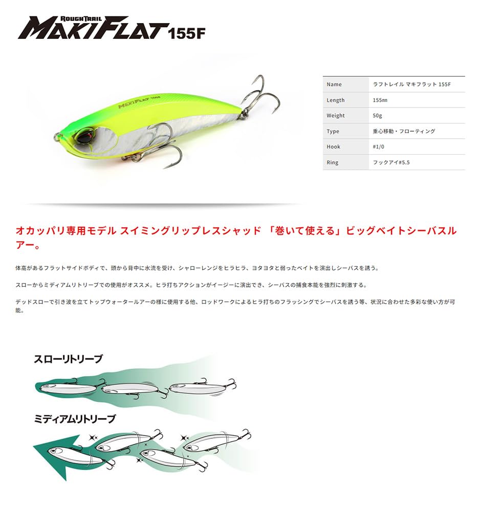 DUO CRA0686 Ayu lure in action with fluttering topwater performance on slow to medium retrieves