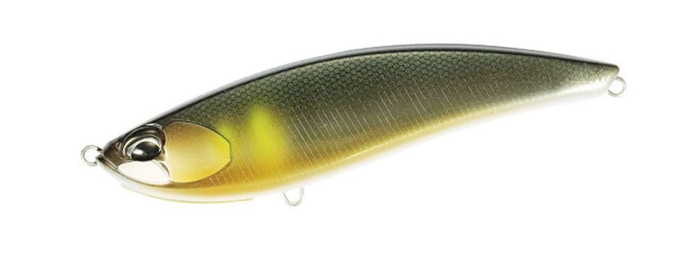DUO CRA0686 Raft Trail Maki Flat 155F Ayu body showing fluttering lure action for seabass