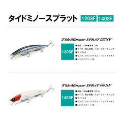 DUO Tide Minnow Splatt 140SF CPB0054 packaging image displaying Brown Sea Sardine color