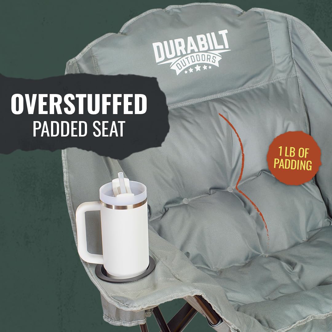 DuraBilt Oversized XL Chair built-in cup holder for convenient drinks at events