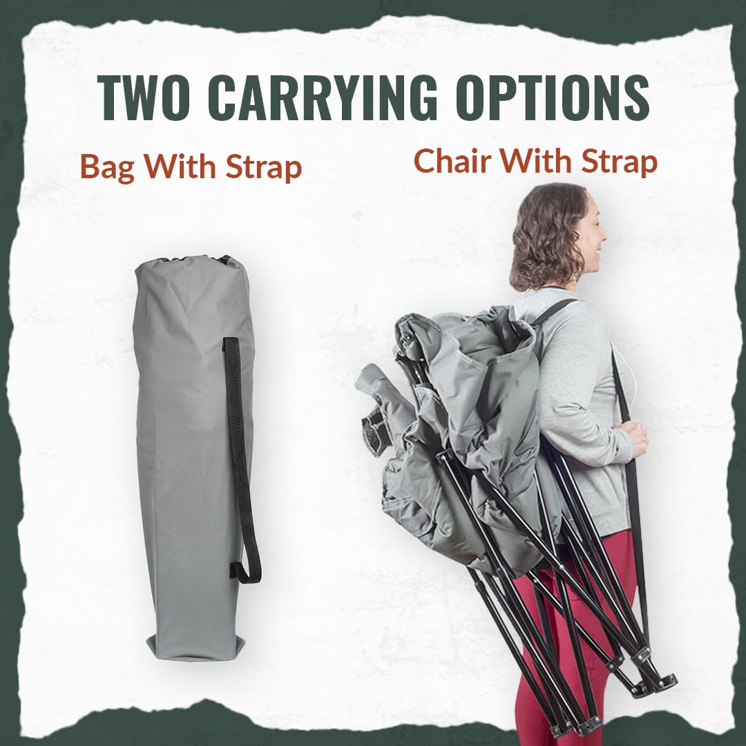 DuraBilt Oversized XL Chair folded clip-and-strap carry for easy transport